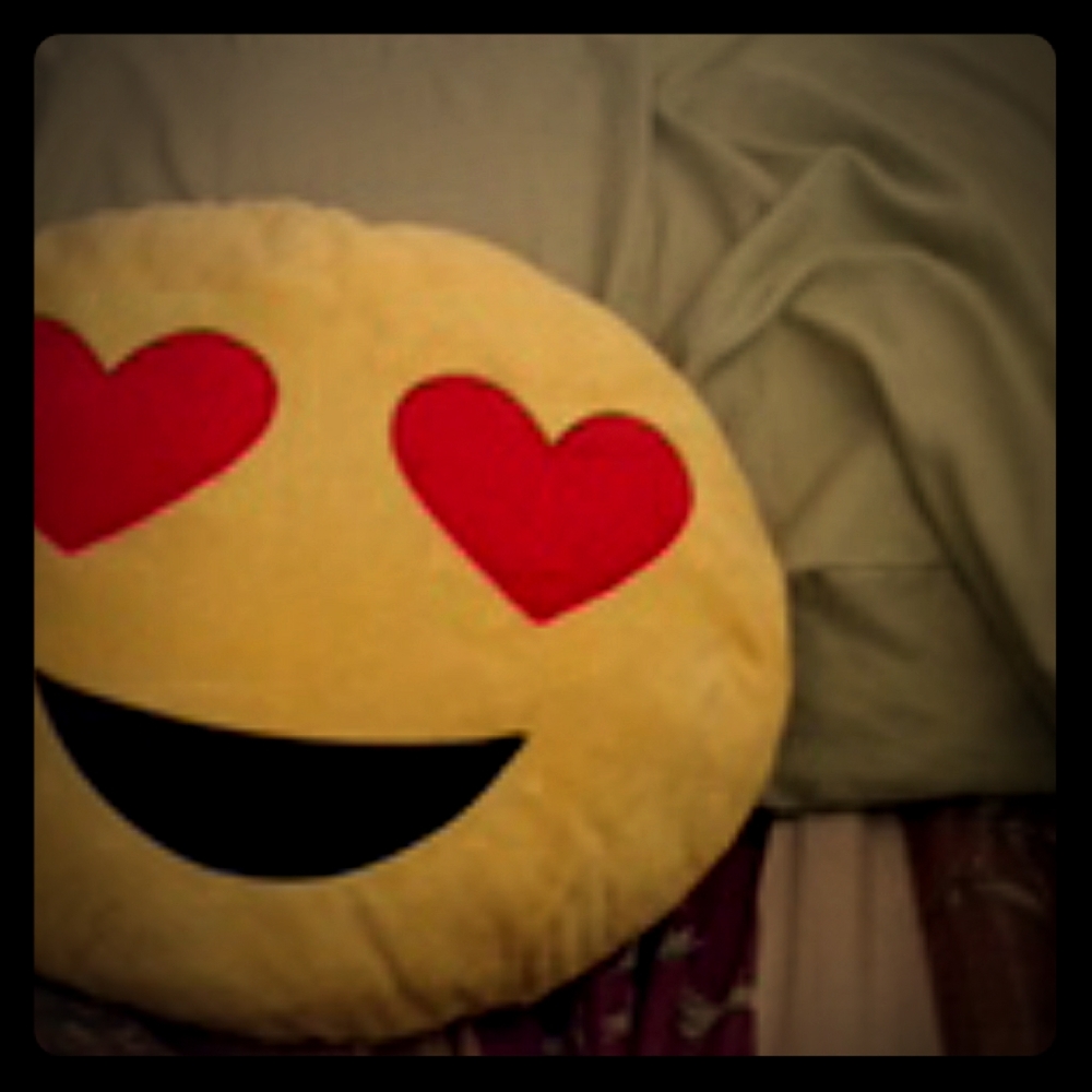 Heart eyes emoji pillow